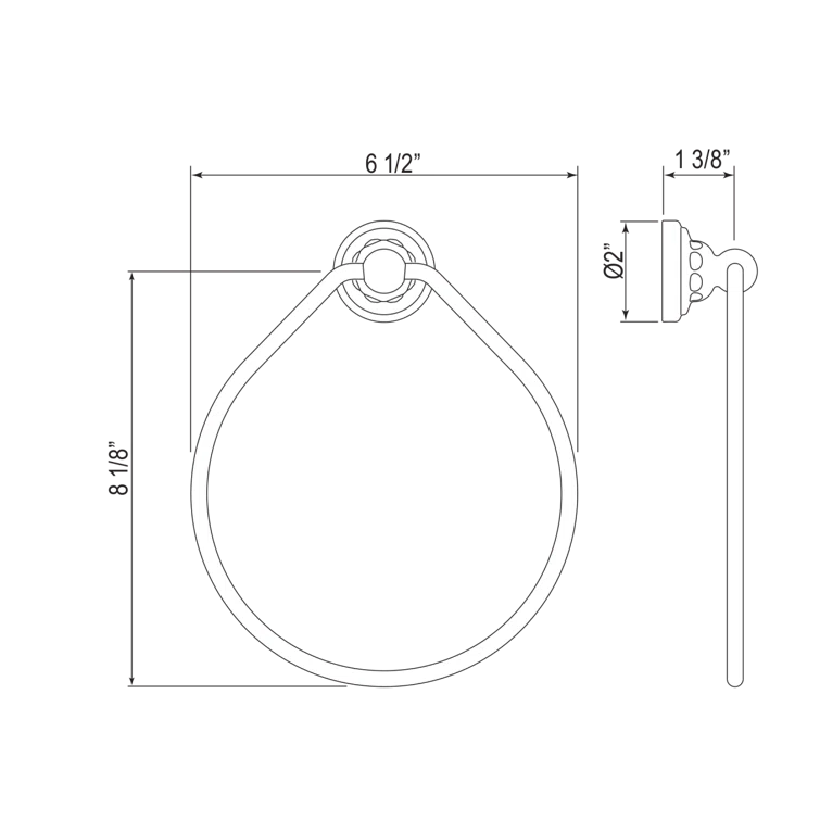 Perrin & Rowe Edwardian Towel Ring U.6935APC