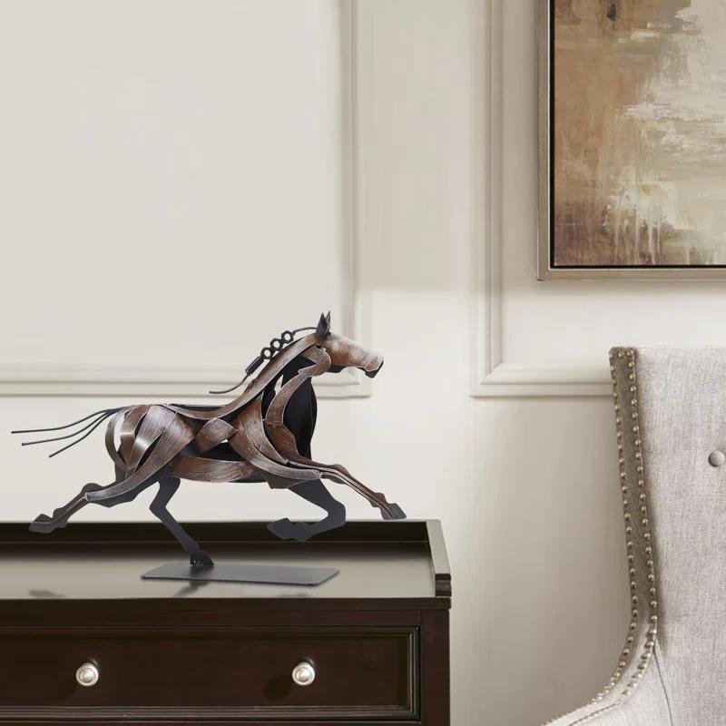 Loon Peak® Loon Peak® Handmade Metal Horse Statue Sculpture Décor for Horse Lovers Gifts