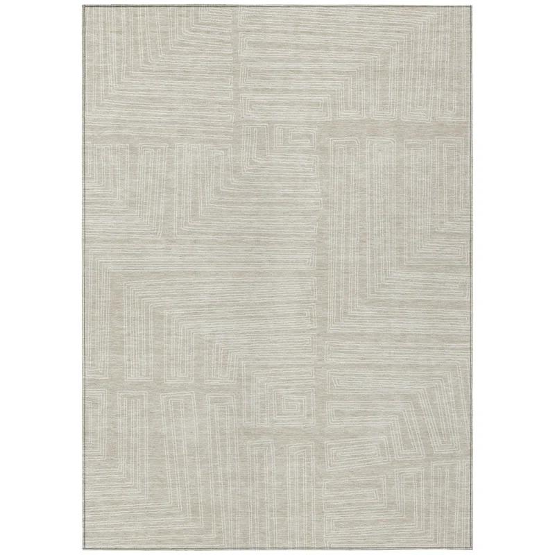 Machine Washable Indoor/Outdoor Chayden ACN1045 Beige Rug