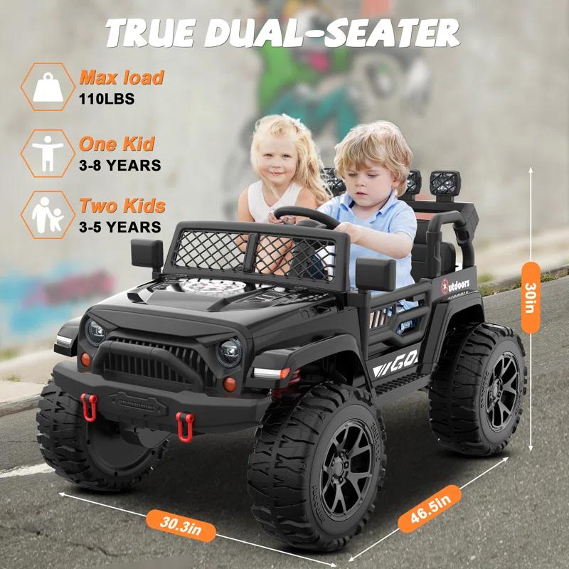 DEARAUTO DearAuto 24v Kids Ride On Car With Eva Tires, 4x75w Motors, Four Wheel Suspension, 3 Adjustable Speed, Mp3, Bluetooth,powered Ride On Truck For Kids