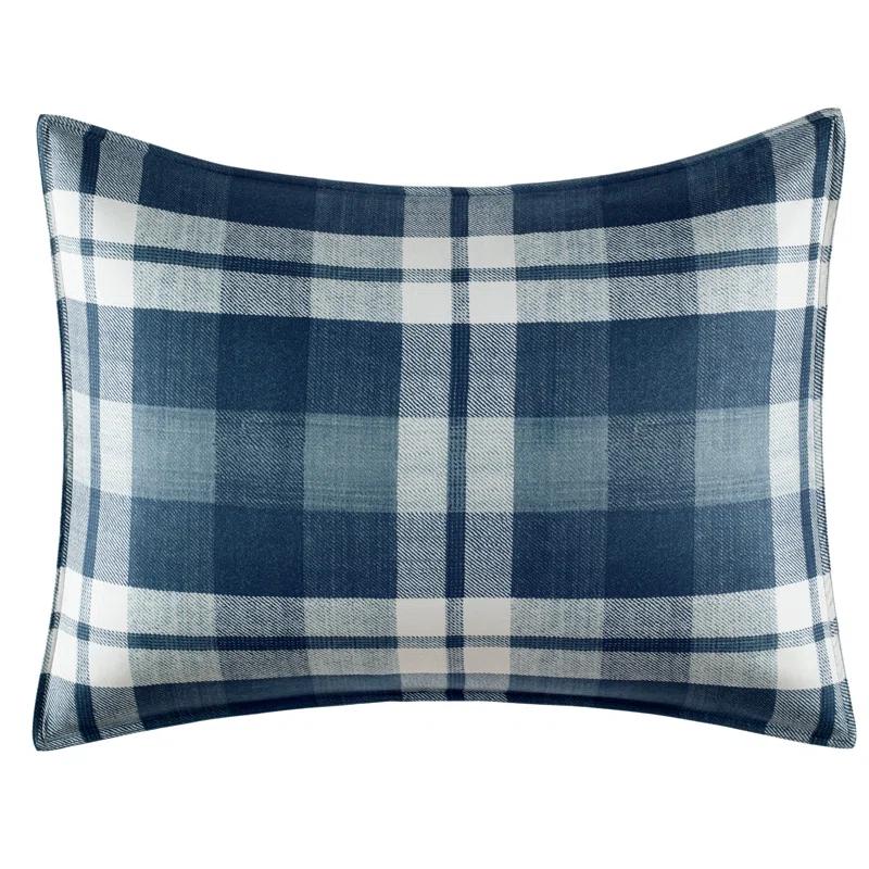 Nautica Crossview Plaid Microsuede Blue Comforter Set