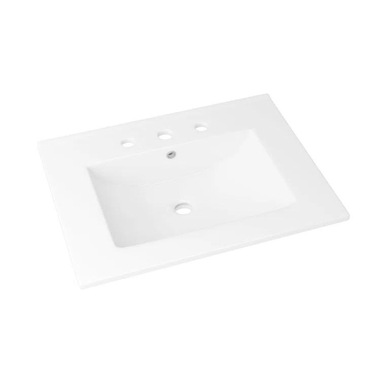 Eridanus Tucson 24" W x 18" D Vitreous China Vanity Top Sink in White (Sink Only, w/o Vanity)