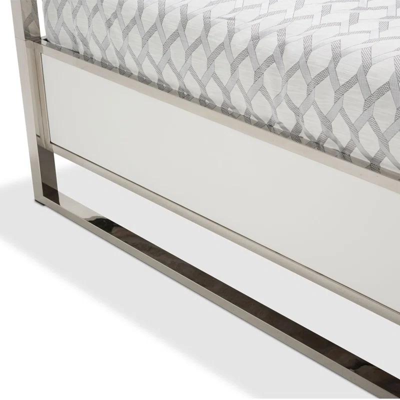 Michael Amini State St. Canopy Bed - Satin White