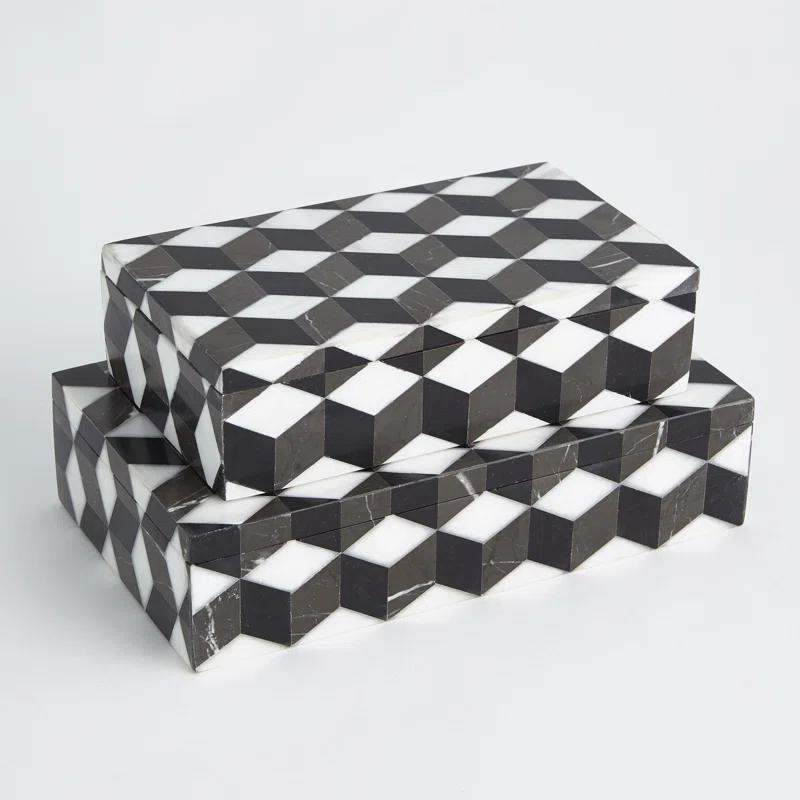 Global Views Escher Marble Box-Lg