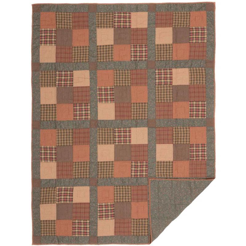 VHC Brands Crosswoods Farmhouse / Country Cotton Patchwork Quilt