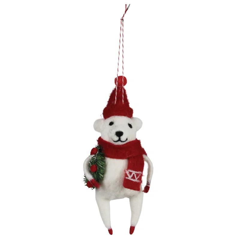 The Holiday Aisle® Fabric Animals Hanging Figurine Ornament (Set of 3)