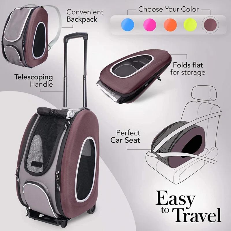 Ibiyaya 5-in-1 EVA Pet Carrier-Stroller