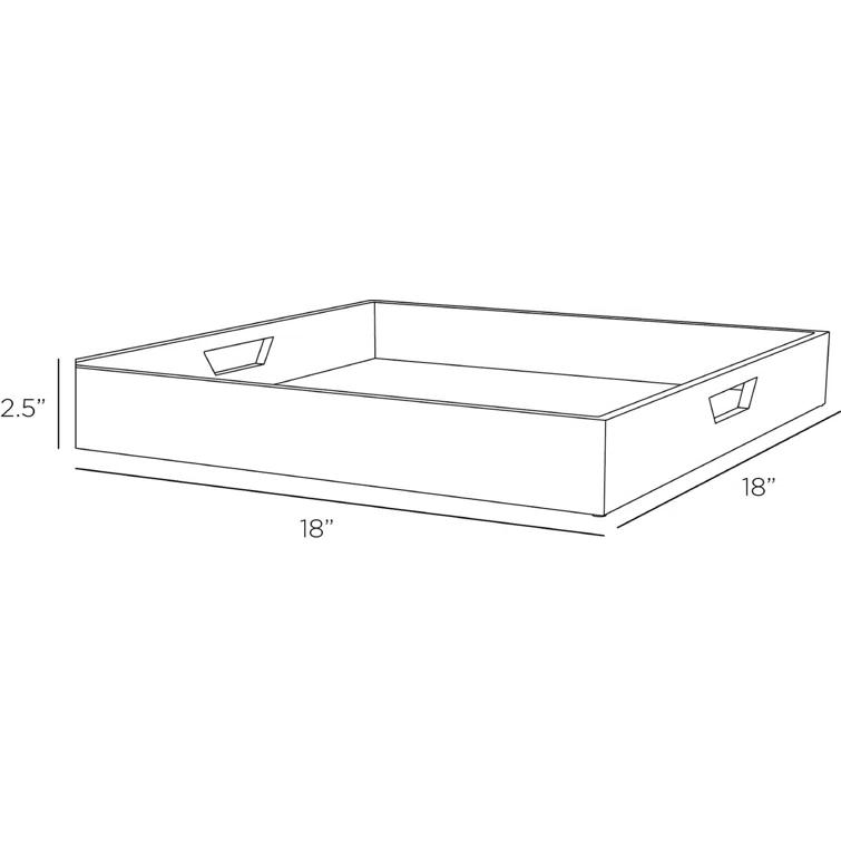 Slate Blue Mosaic Wood Tray with Handles