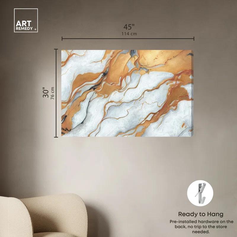 Art Remedy Gold Marble Boho Neutral Abstract Wall Art by Art Remedy