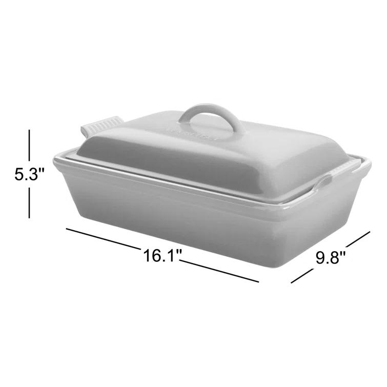 Le Creuset Heritage Stoneware 4 Qt. Rectangular Casserole with Lid