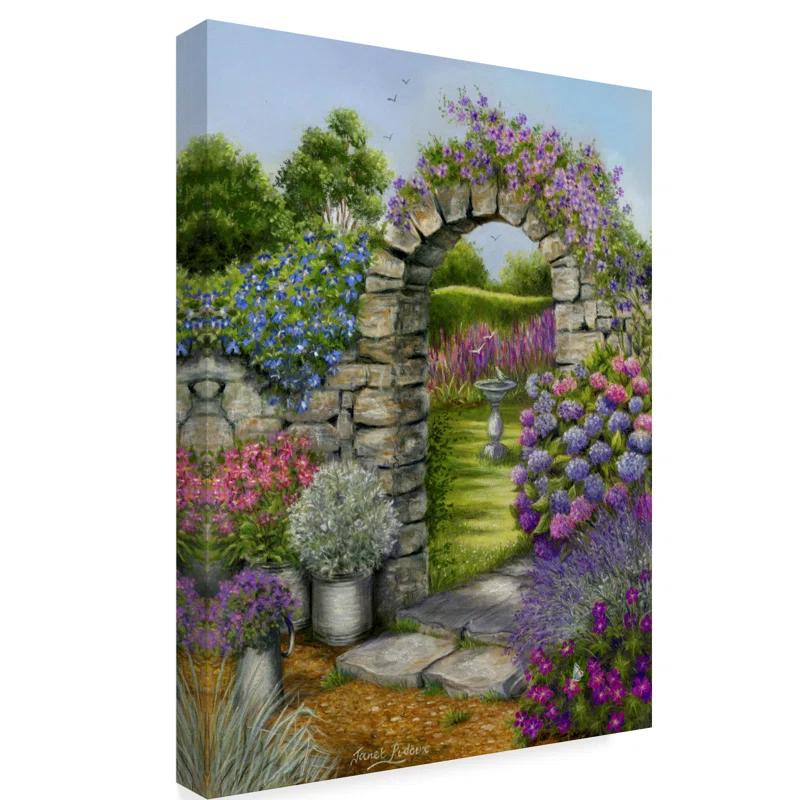 Trademark Fine Art Janet Pidoux " Cottage Garden Arch " by Janet Pidoux