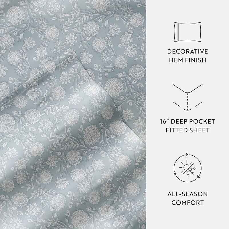 Becky Cameron 4 Piece 300 TC Patterned Cotton Sheet Set