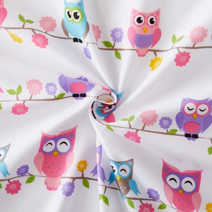 Sweet Home Collection Colorful Owls Microfiber Kids Sheet Set