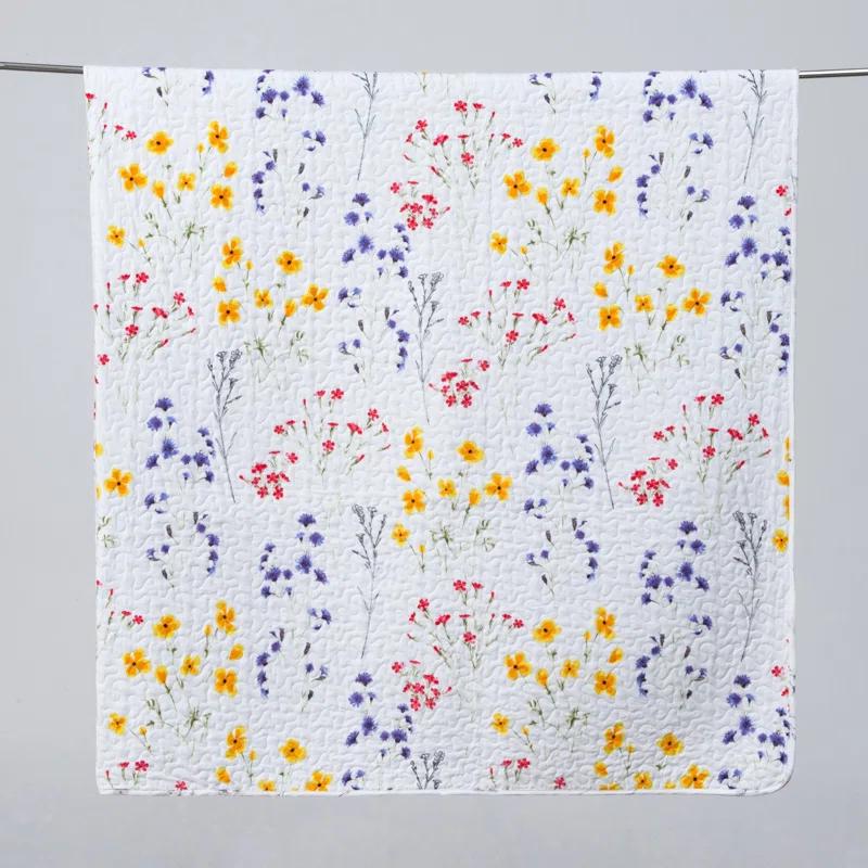 FreshFolds Bright & Colorful Tiny Floral Quilt Set with Shams