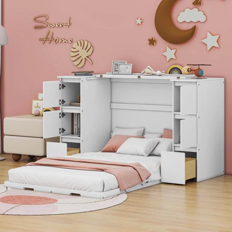 Cosmic Murphy Bed with Drawers, Cabinets and USB Ports