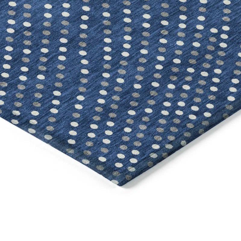 Machine Washable Indoor/Outdoor Chayden ACN1021 Navy Rug
