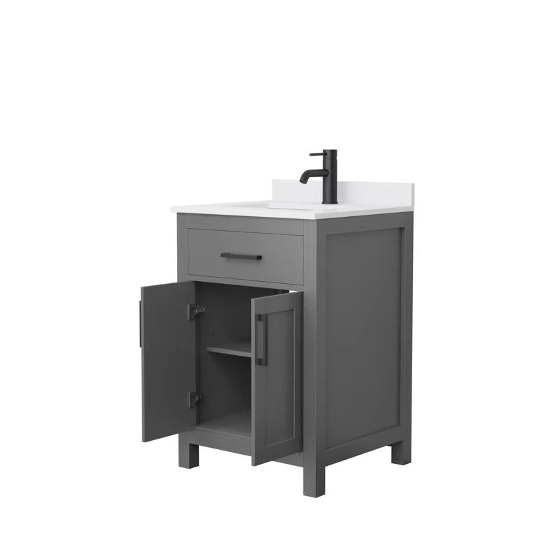 Wyndham Collection Beckett 24" Freestanding Single Bathroom Vanity with Cultured Marble Top