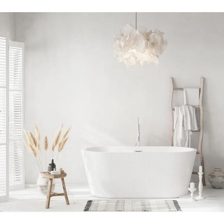 Living District 59 Inch Bathtub in Glossy White with Trim BT30759GW-PCH