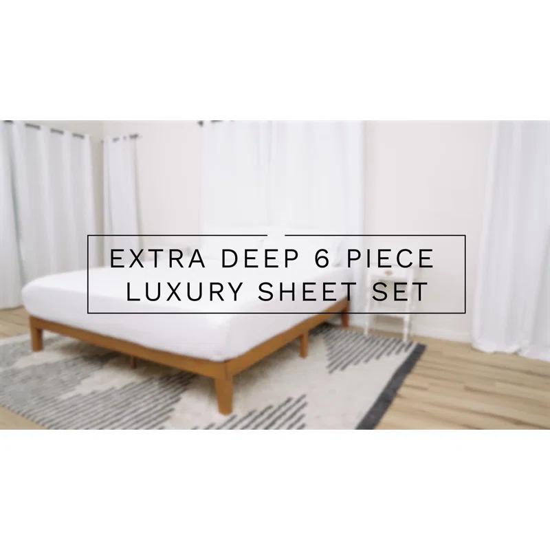CGK Linens 6 Piece Extra Deep Pocket Ultra Soft & Cooling Sheet Set