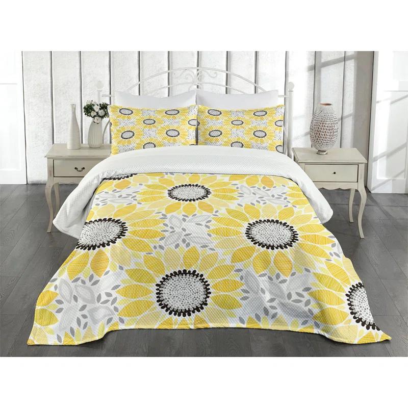 Ambesonne Ambesonne Yellow Bedspread Sun Flower Nature