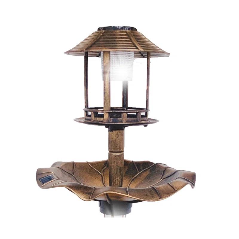 Bloomsbury Market Aaliyana Solar Lighted Birdbath & Reviews | Wayfair