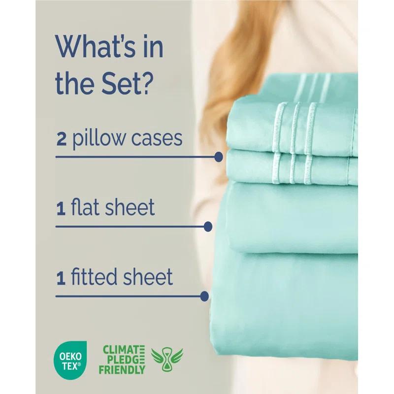 CGK Linens 4 Piece Sheet Set Premium Cooling, Soft & Wrinkle Free Sheet Set