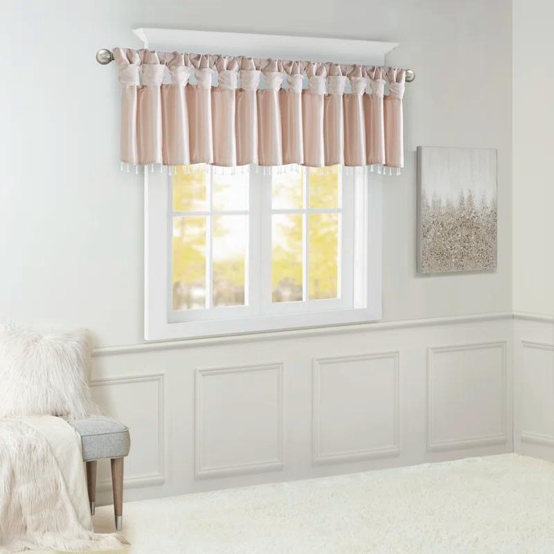 Madison Park Emilia Lightweight Faux Silk Single Valance with Beads