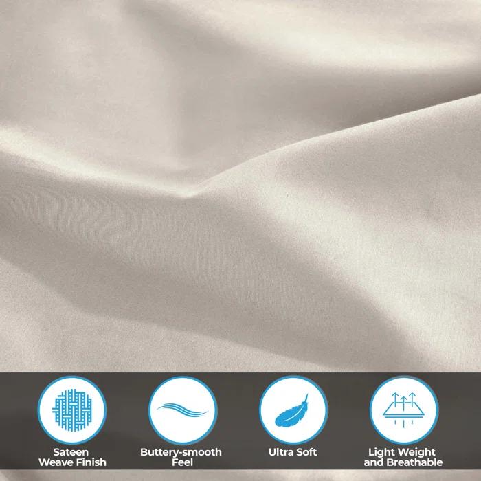 Superior 300 Thread Count Certified Egyptian Cotton Blend Solid Deep Pocket Bed Sheet Set