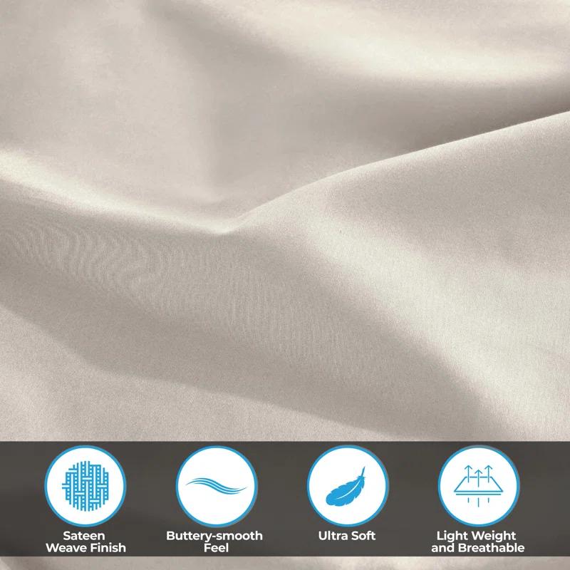 Superior 300 Thread Count Certified Egyptian Cotton Blend Solid Deep Pocket Bed Sheet Set