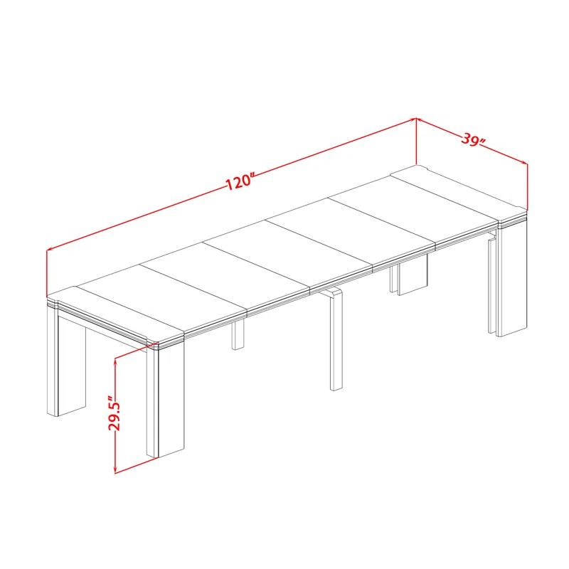 Luxe by East West Furniture Luxe Rectangular 120.3'' L x 39'' W