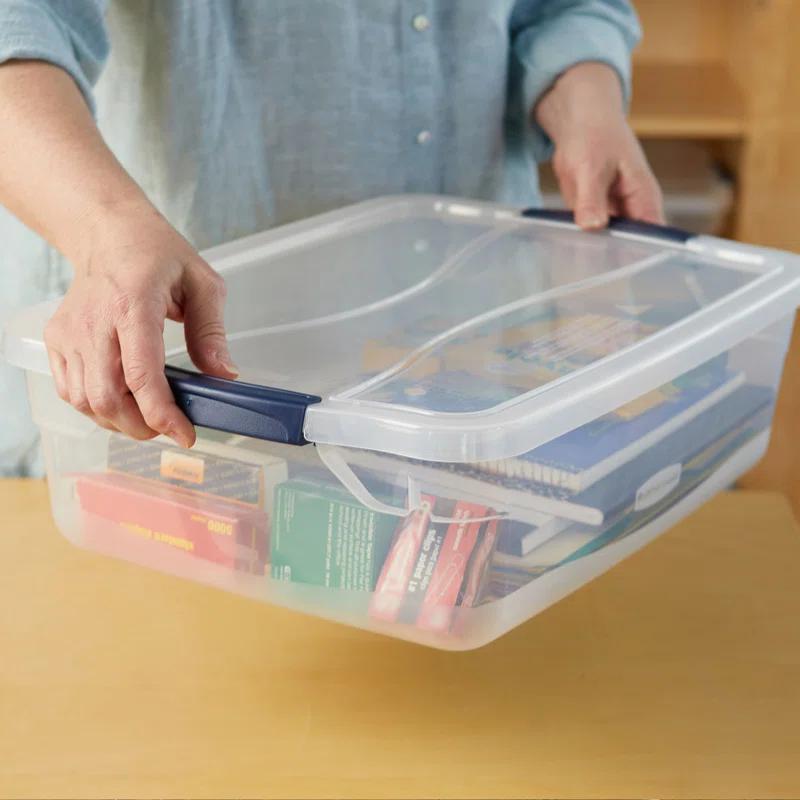 Rubbermaid Rubbermaid Cleverstore Clear 16 Qt Plastic Storage Bins with Lids, 6-Pack