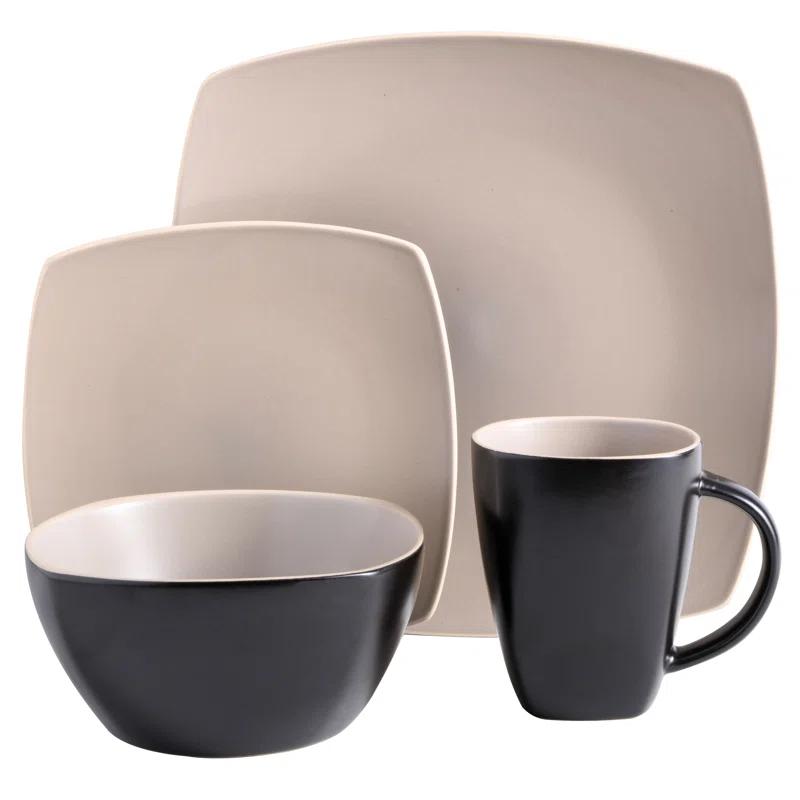 Soho Lounge Stoneware 16 Piece Dinnerware Set