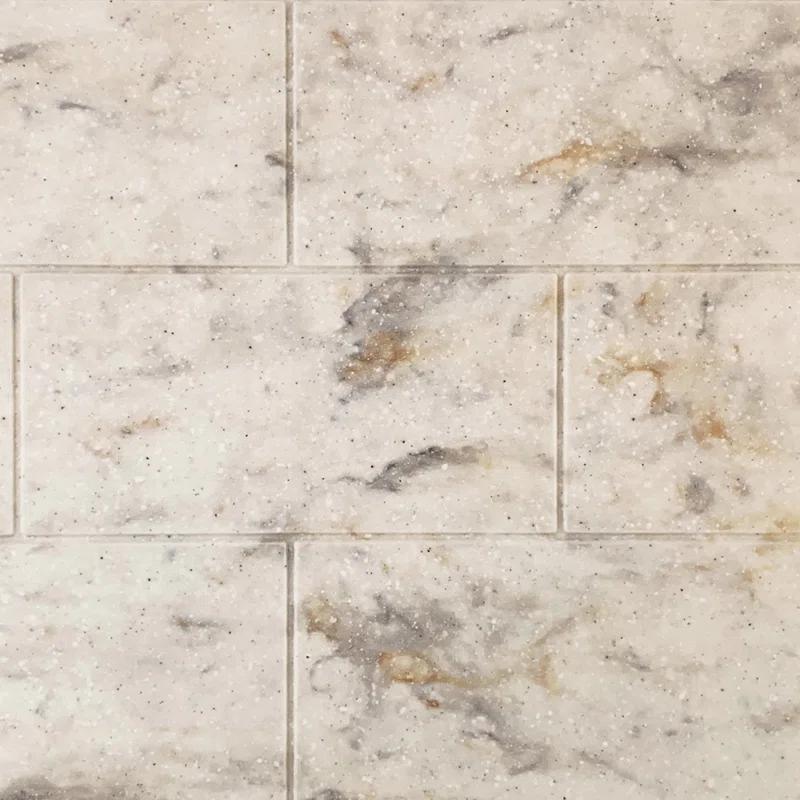 Transolid SaraMar 36'' W 36'' D 72'' H Glue Up Solid Surface Wall