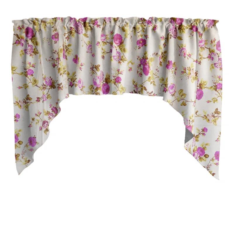 lovemyfabric Floral Cotton Blend Swag 58'' W Window Valance