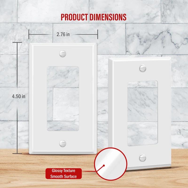 Enerlites No Subject 1 - Gang Rocker Standard Wall Plate (Set of 5)