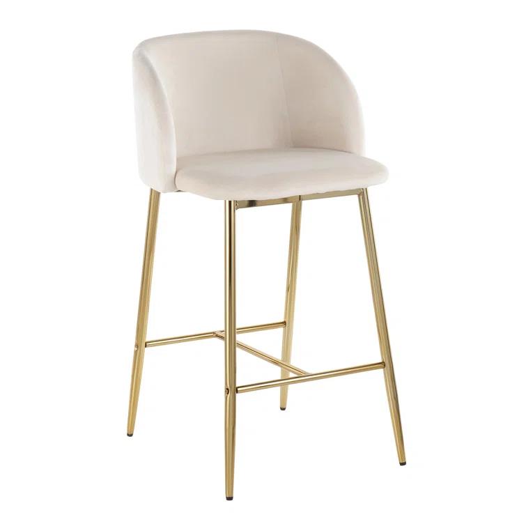 LumiSource Upholstered Counter Stool with Metal Frame