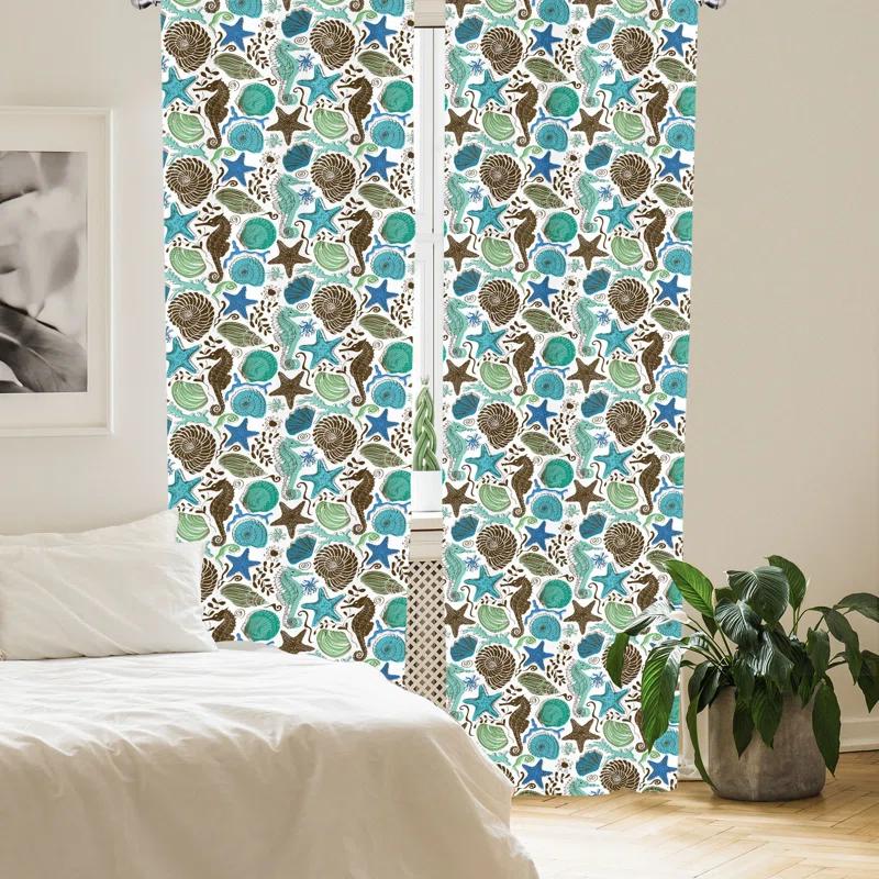 Ambesonne Ambesonne Semi-Sheer Rod Pocket Sliding Panel (Set of 2)