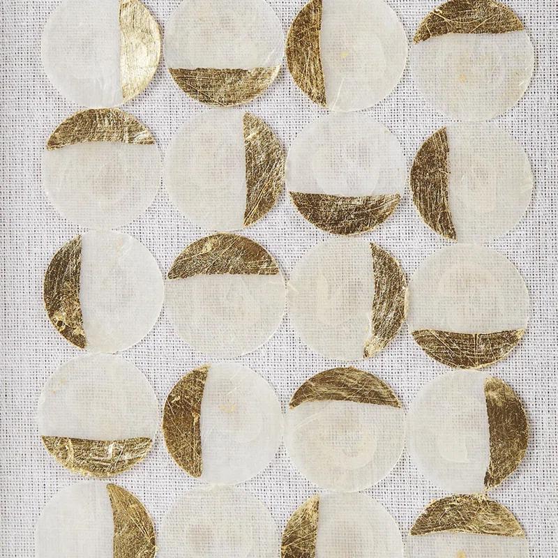 Mercury Row® Zeringue Emblem Natural Capiz with Gold Foil Shadowbox Wall Décor (Set of 2)