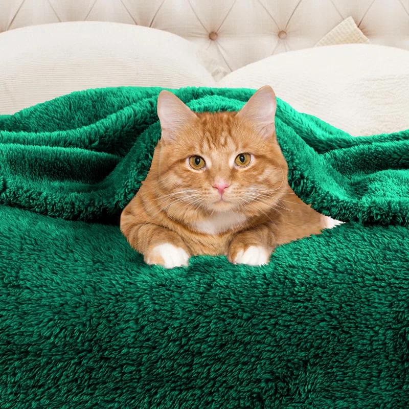 Superior Solid Polyester Reversible All-Season Fleece Throws Blanket
