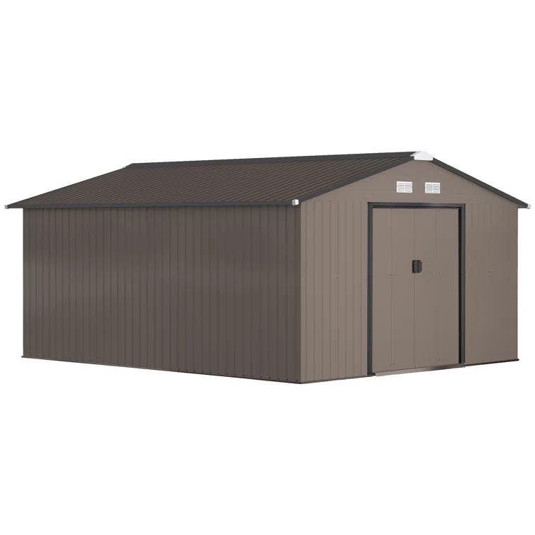 Outsunny 7 ft. W x 4 ft. D Stainless Steel Tool Shed