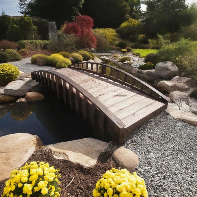 Sams Gazebos Crescent Japanese Garden Bridge 8 ft.