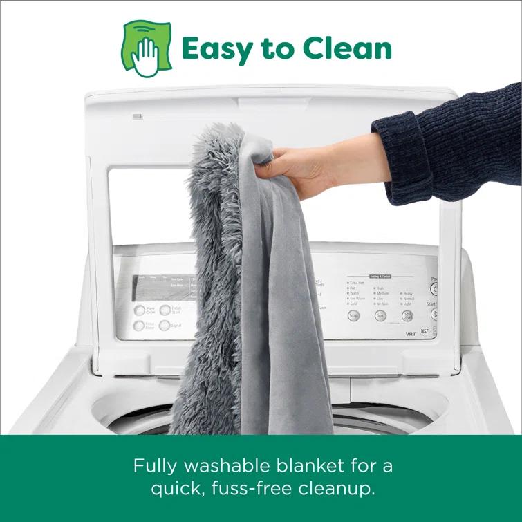 QUALITY FLOORING INC. Waterproof Throw Blanket For Dogs & Indoor Cats, Washable - Shaggy Plush Calming Long Faux Fur & Velvet Dog Blanket