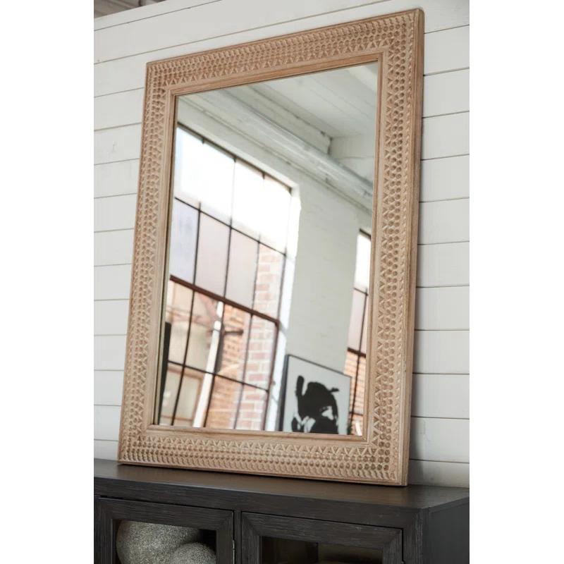 Ebern Designs Solid Wood Flat Mirror