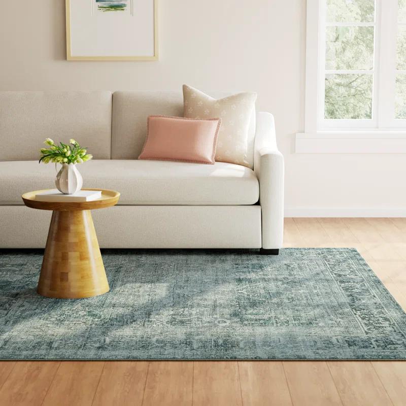 Magnolia Home By Joanna Gaines X Loloi Banks Machine Washable Blue / Lagoon Area Rug