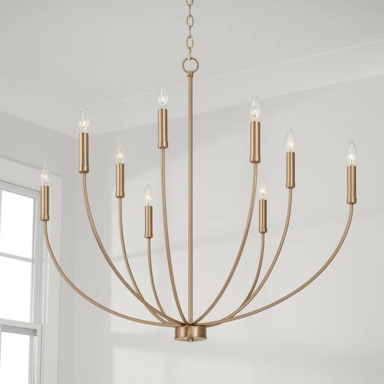 Ansley 9 Light Metal Dimmable Chandelier