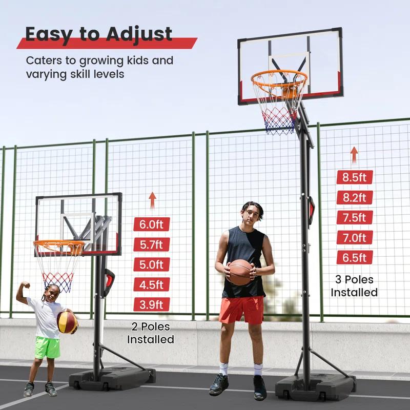 Dayago Adjustable Heights  33" W Portable Basketball Hoop