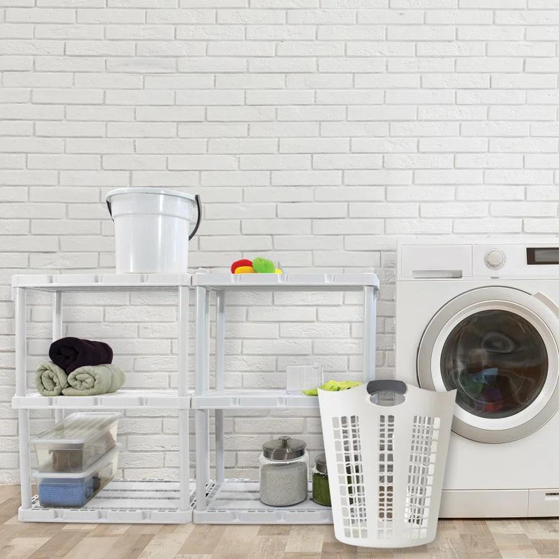 Gracious Living Plastic Laundry Hamper with Handles