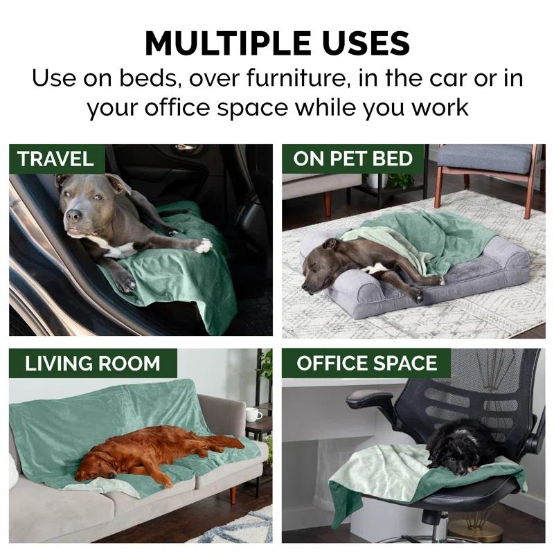 FurHaven Waterproof Faux Velvet Throw Blanket