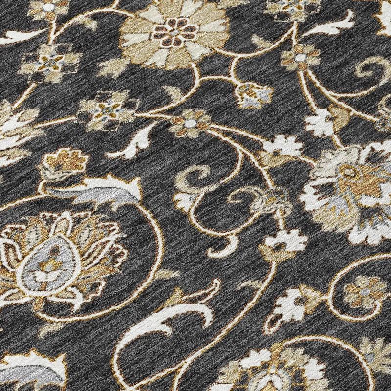 Machine Washable Indoor/Outdoor Chantille ACN1149 Black Rug