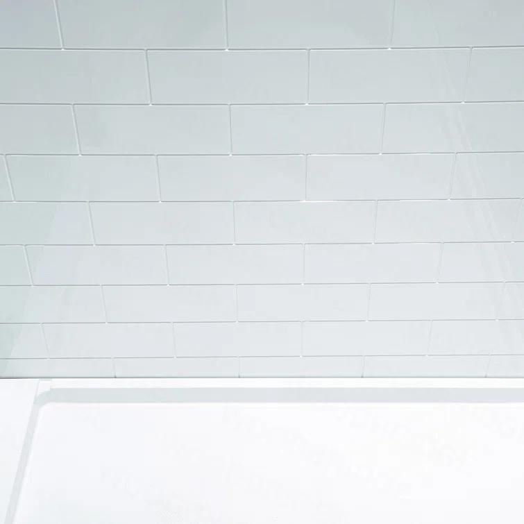 WoodBridge 75/96" H Solid Surface Shower & Tub Wall Panel, Surround, Quick Install, Cuttable, 0.138" thick